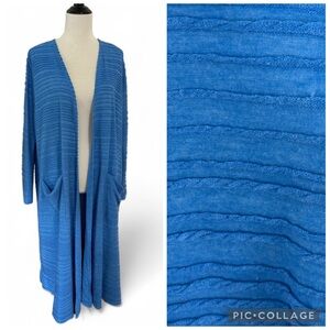 LuLaRoe Sz XL Sarah Blue Duster Cardigan
